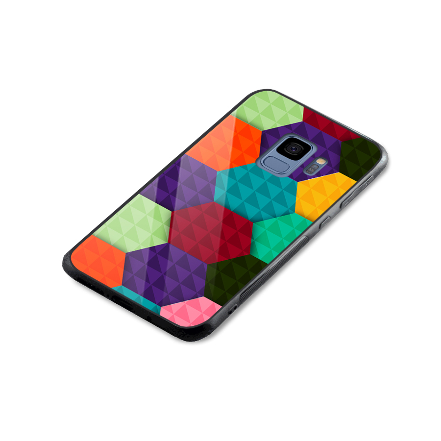 Colourful Abstract Glass Back Case for Galaxy S9