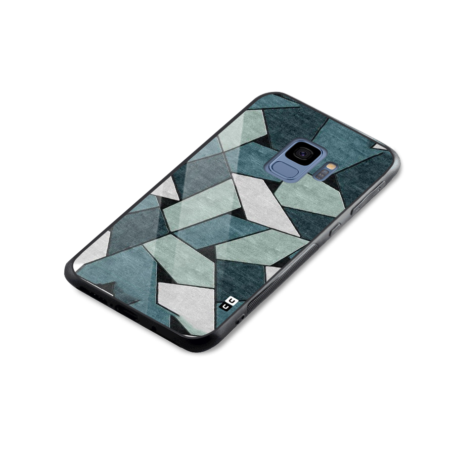 Concrete Green Abstract Glass Back Case for Galaxy S9