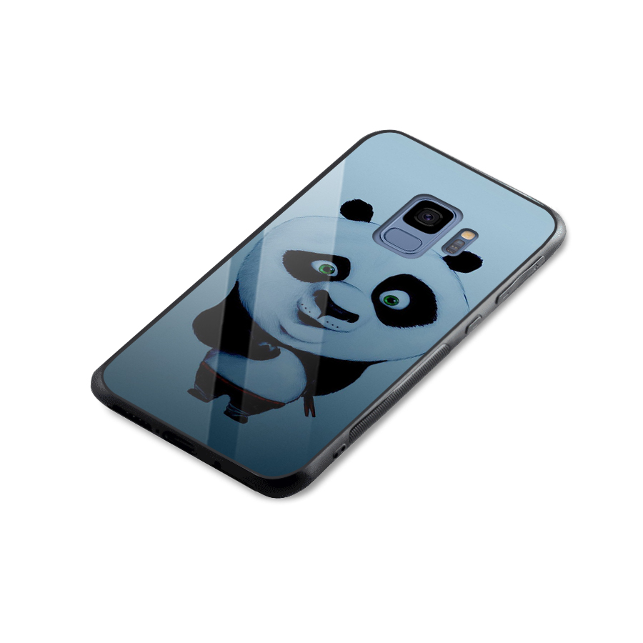 Confused Cute Panda Glass Back Case for Galaxy S9
