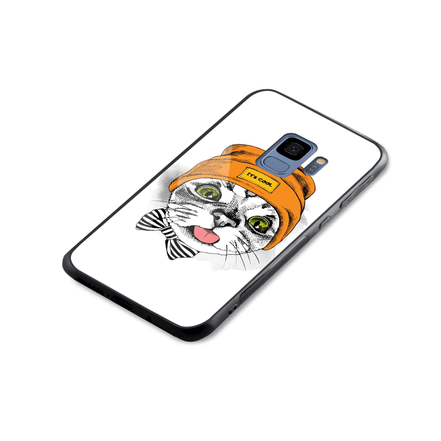 Cool cat Glass Back Case for Galaxy S9