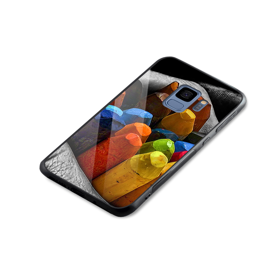Crayons Beautiful Glass Back Case for Galaxy S9