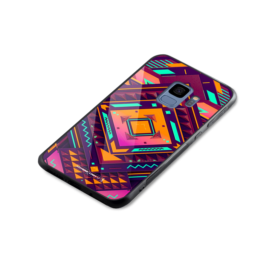 Creative Rhombus Glass Back Case for Galaxy S9