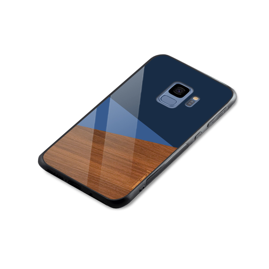 Crossed Lines Pattern Glass Back Case for Galaxy S9