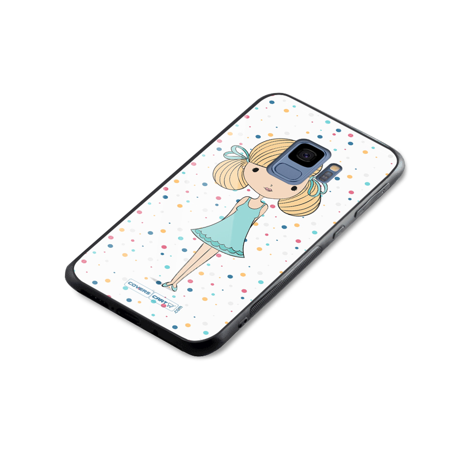 Cute Girl Glass Back Case for Galaxy S9