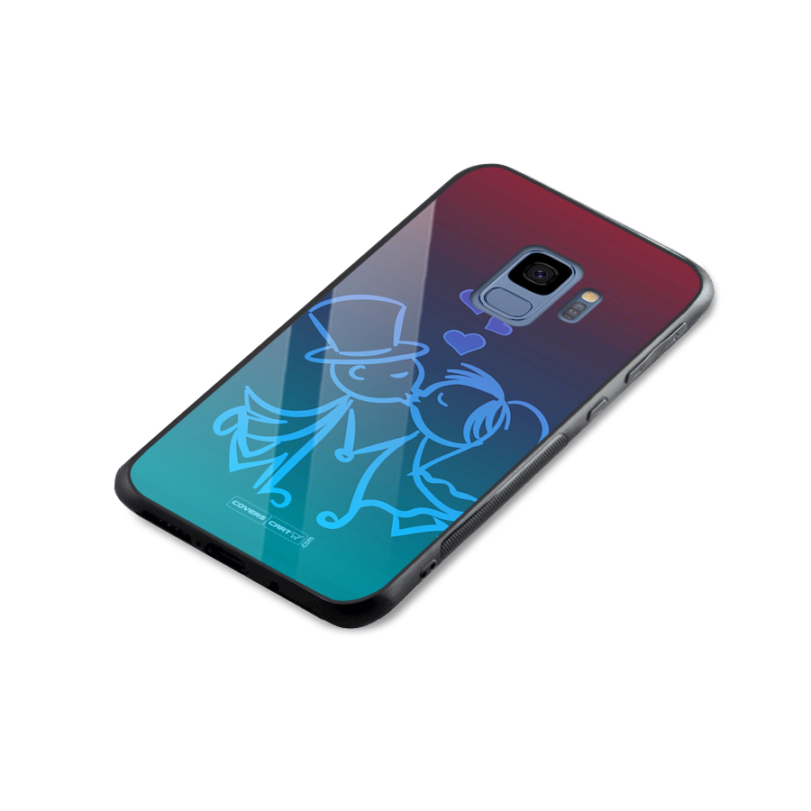 Cute Love Glass Back Case for Galaxy S9