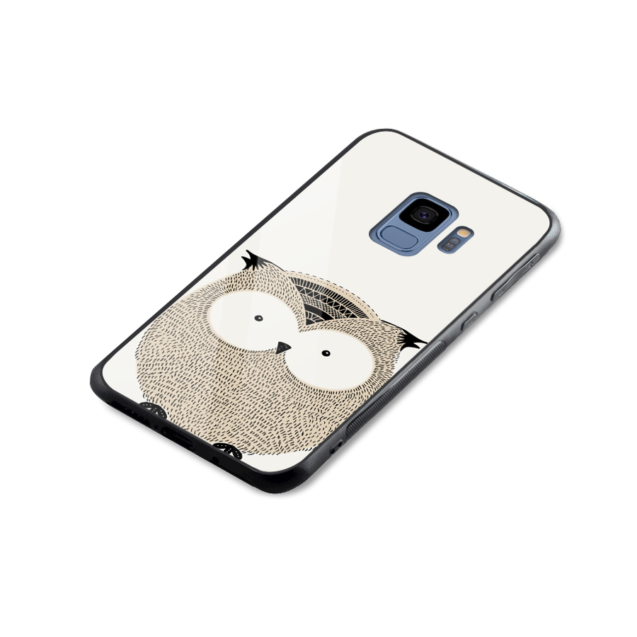 Cute Owl Glass Back Case for Galaxy S9