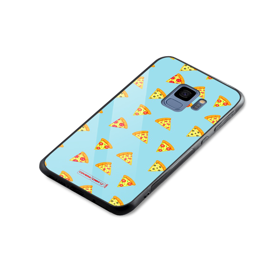 Cute Slices of Pizza Glass Back Case for Galaxy S9
