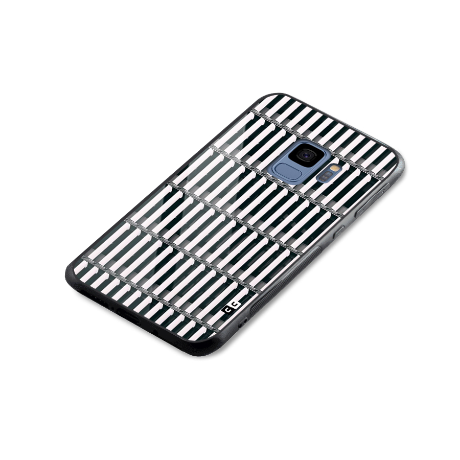 Dark Lines Pattern Glass Back Case for Galaxy S9