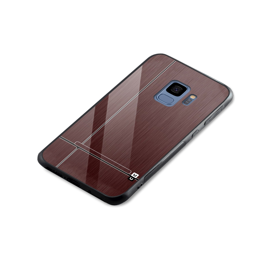 Dark Maroon Classic Design Glass Back Case for Galaxy S9