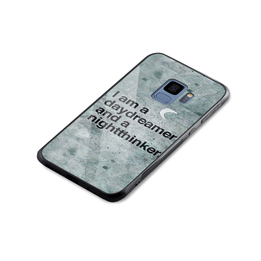 Day Dreamer Night Thinker Glass Back Case for Galaxy S9