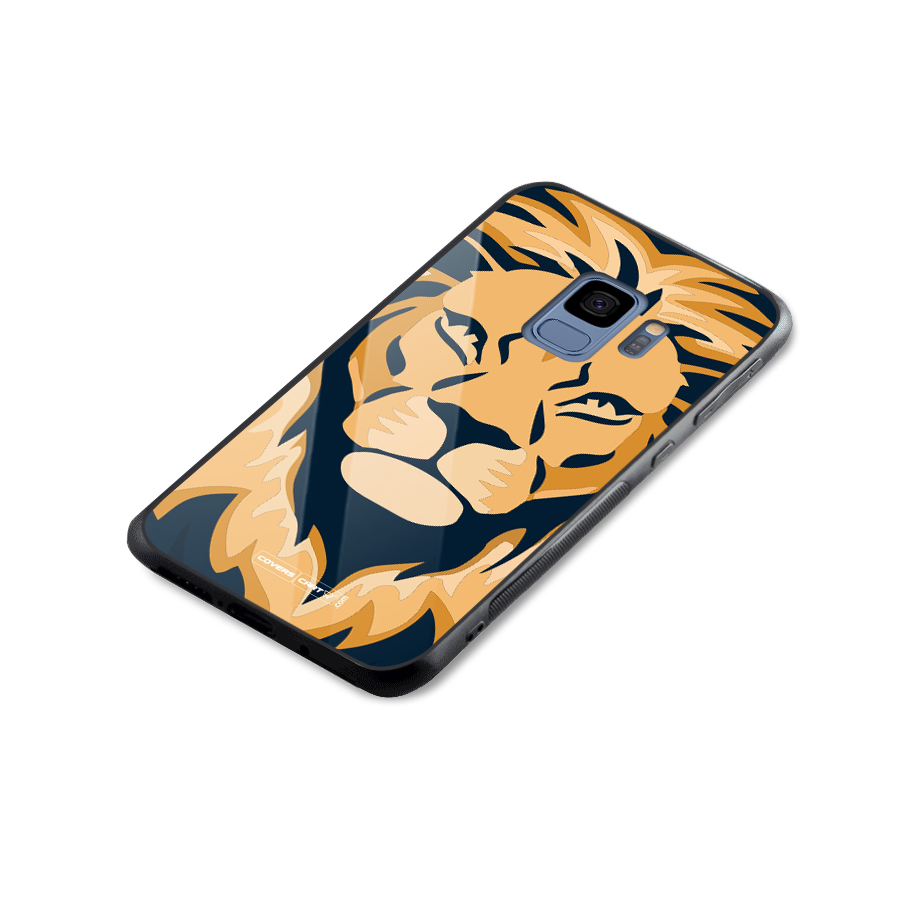 Designer Lion Glass Back Case for Galaxy S9