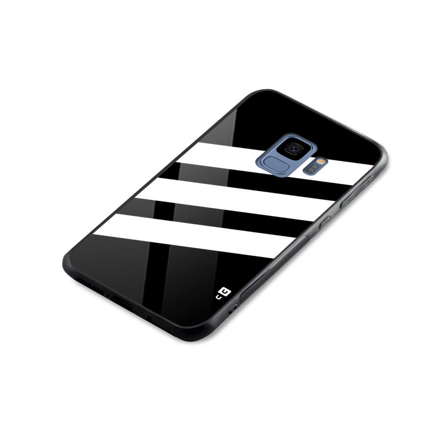 Diagonal Classic Stripes Glass Back Case for Galaxy S9