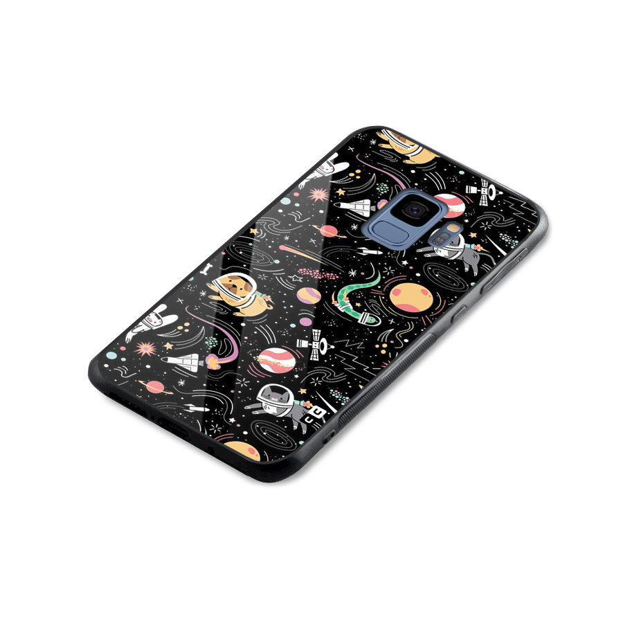 Dog Planetarium Glass Back Case for Galaxy S9