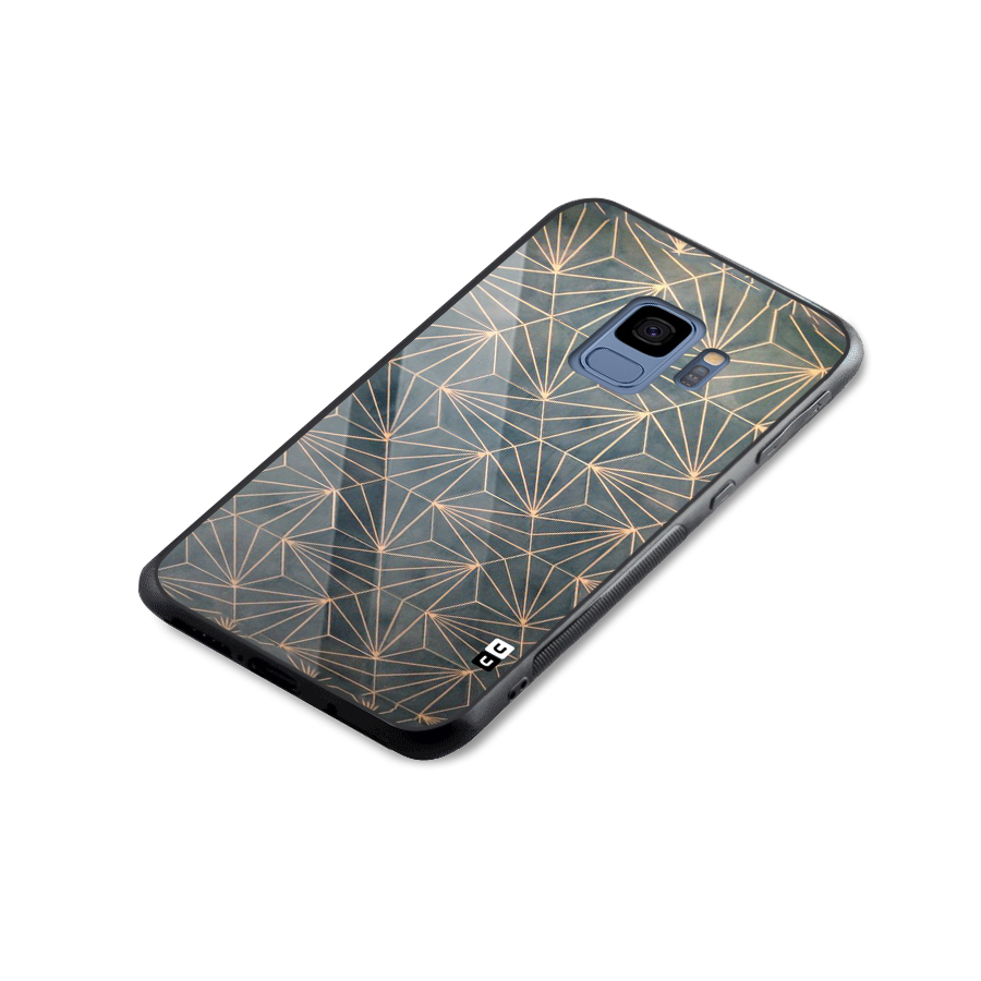 Dotted Lines Pattern Glass Back Case for Galaxy S9