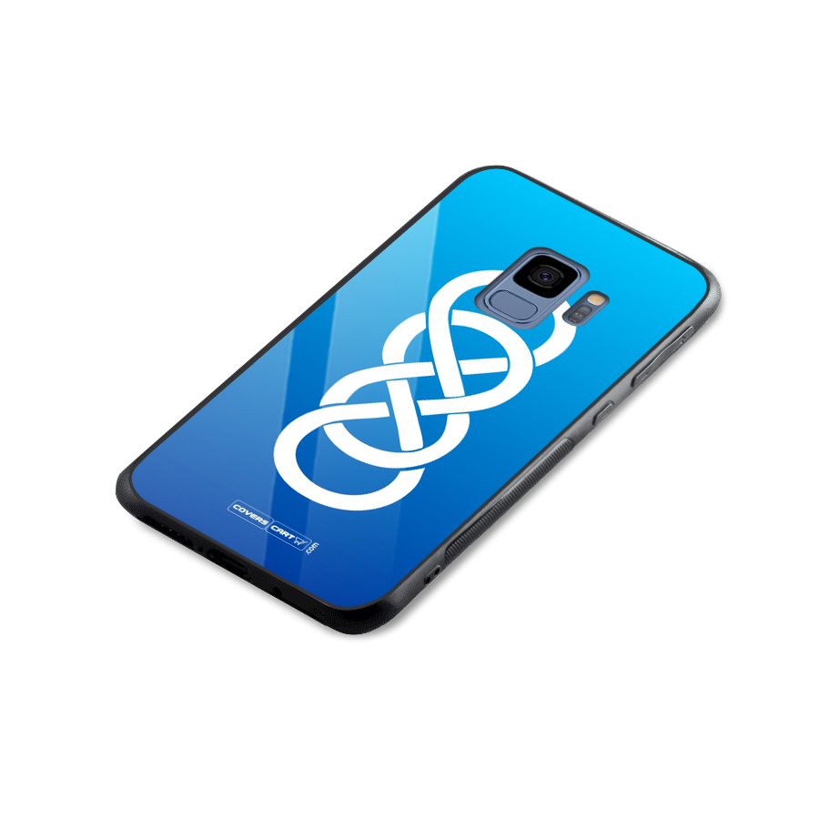 Double Infinity Blue Glass Back Case for Galaxy S9
