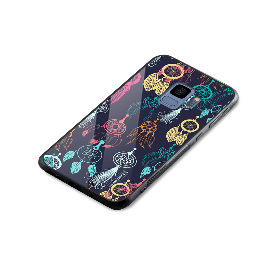 Dream Catcher Pattern Glass Back Case for Galaxy S9