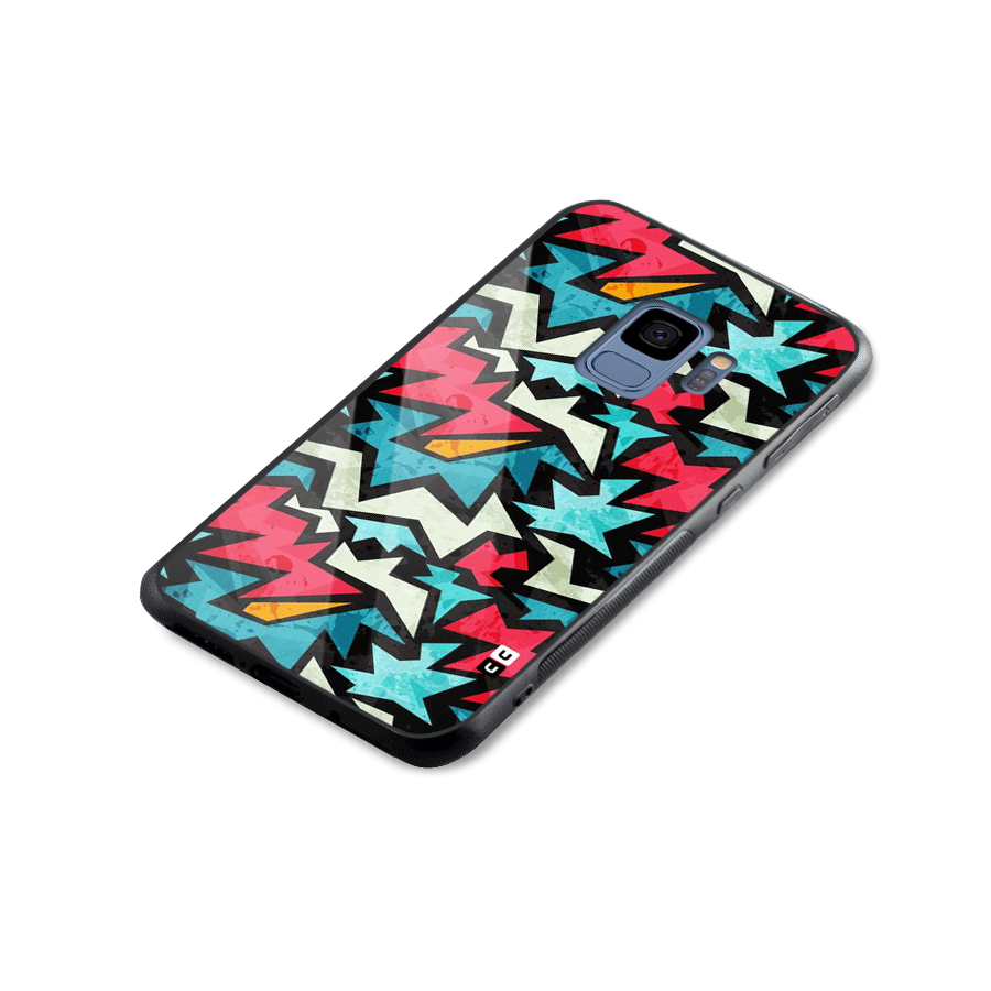 Electric Color Design Glass Back Case for Galaxy S9