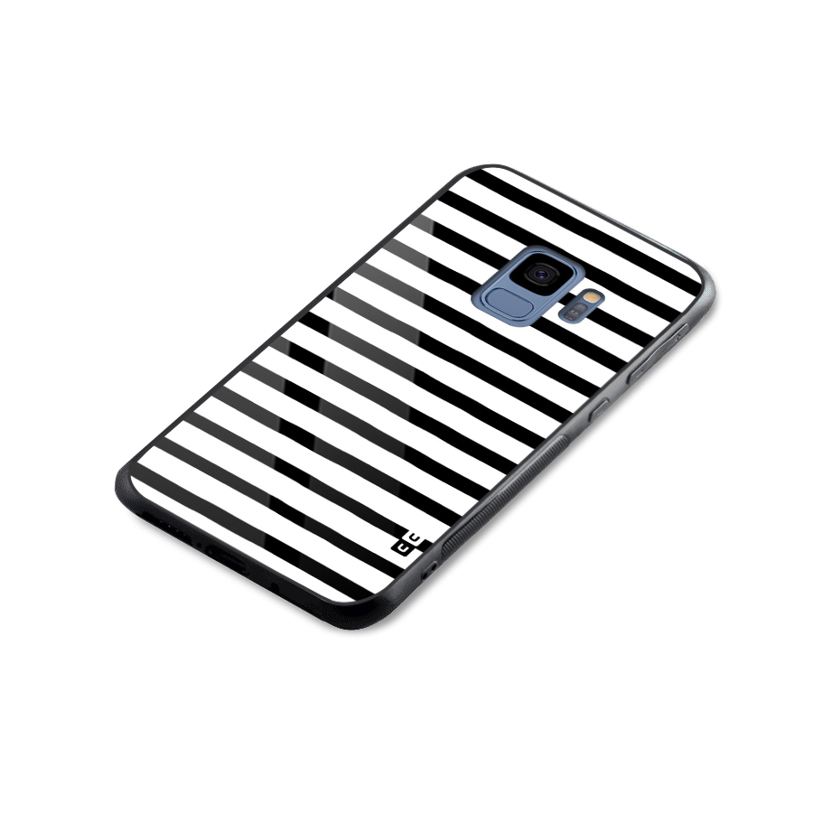 Elegant Basic Stripes Glass Back Case for Galaxy S9
