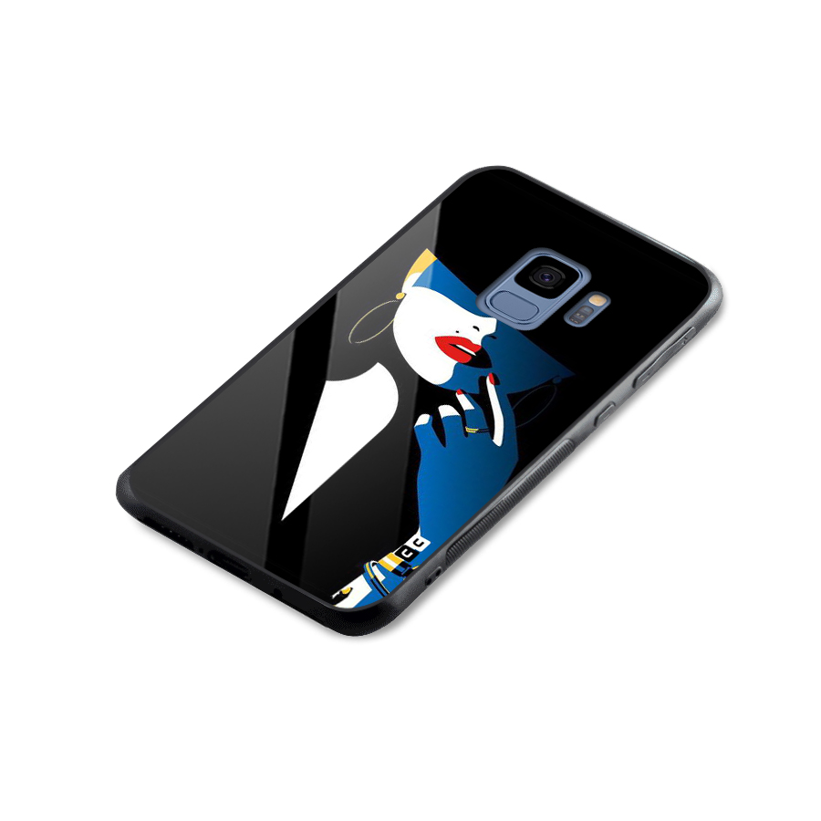 Elegant Woman Glass Back Case for Galaxy S9