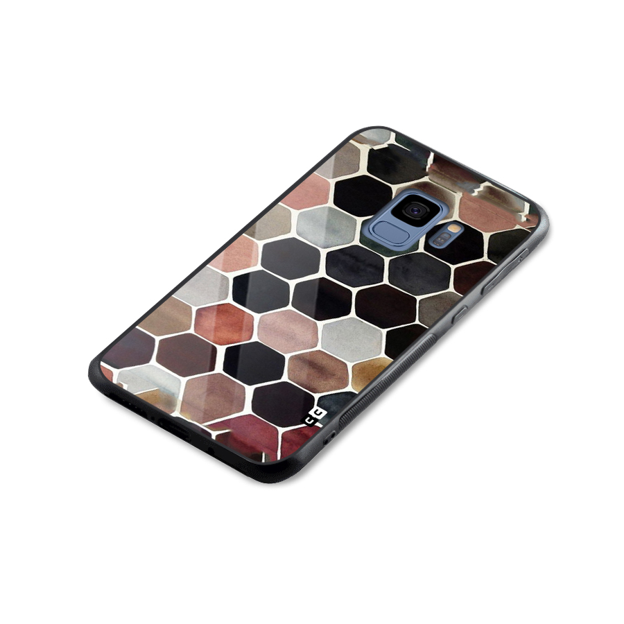 Elite Pastel Hexagons Glass Back Case for Galaxy S9
