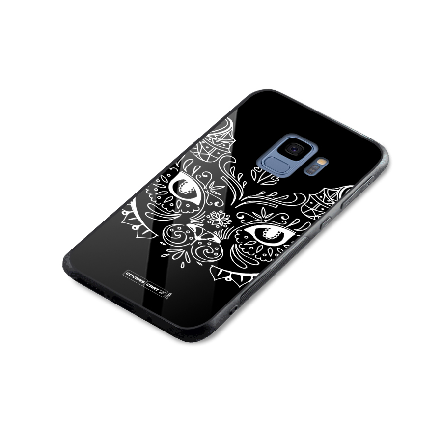 Ethnic Cat Design Glass Back Case for Galaxy S9