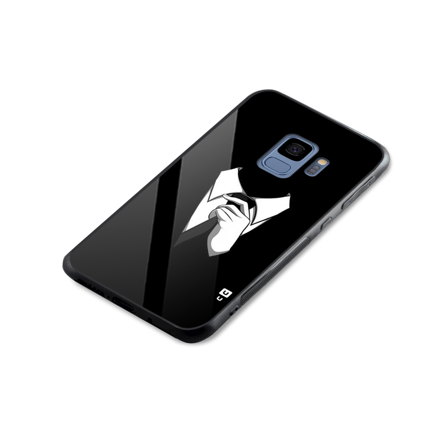 Faceless Gentleman Glass Back Case for Galaxy S9