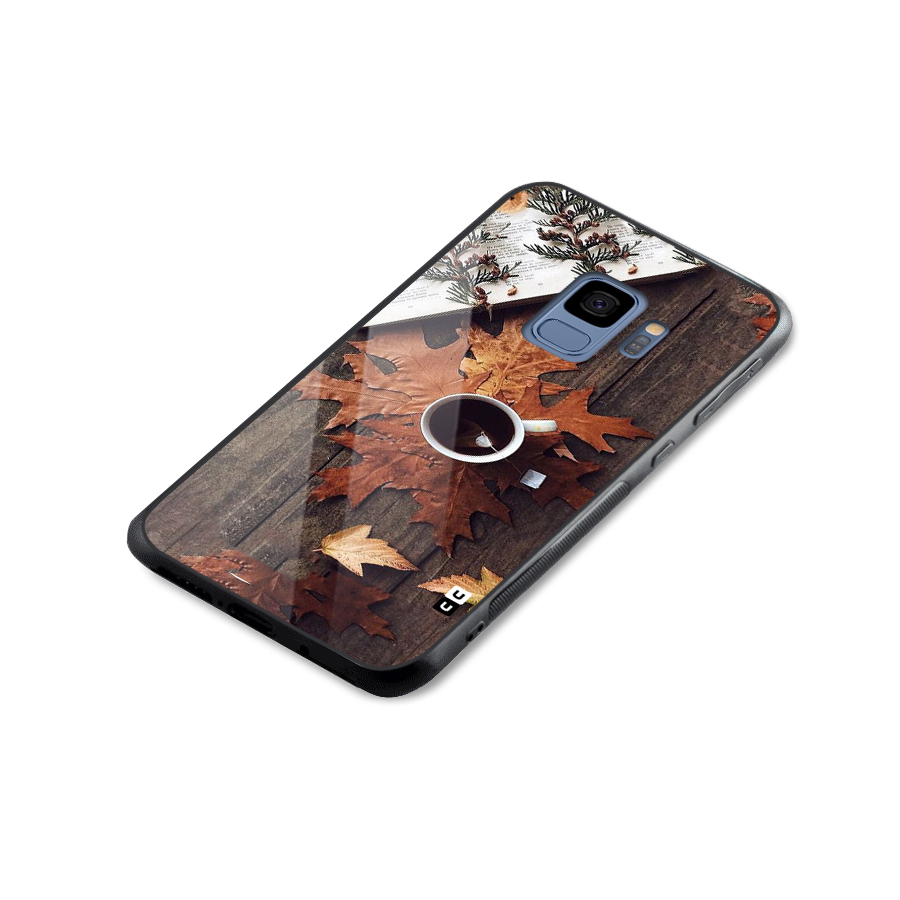 Fall Leaf Coffee Glass Back Case for Galaxy S9