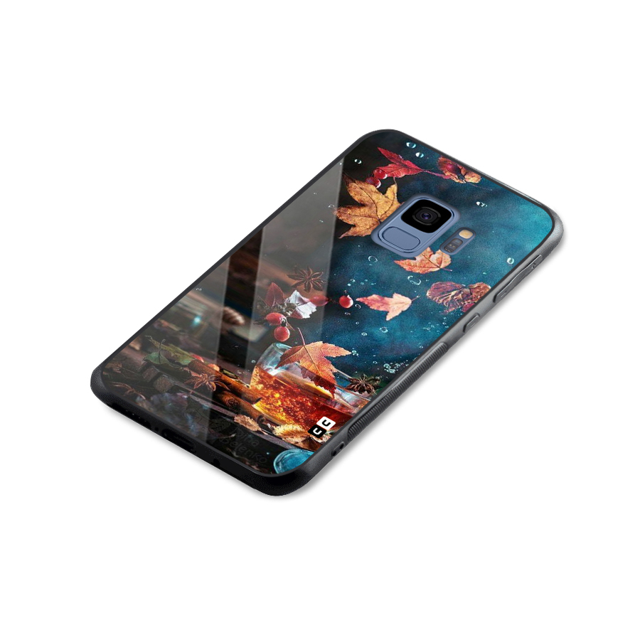 Falling Leaves Tea Glass Back Case for Galaxy S9