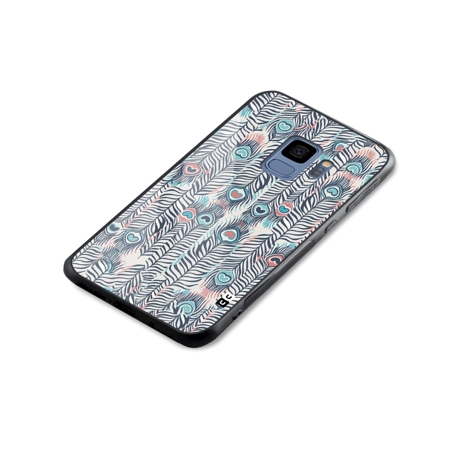Feather Art Glass Back Case for Galaxy S9
