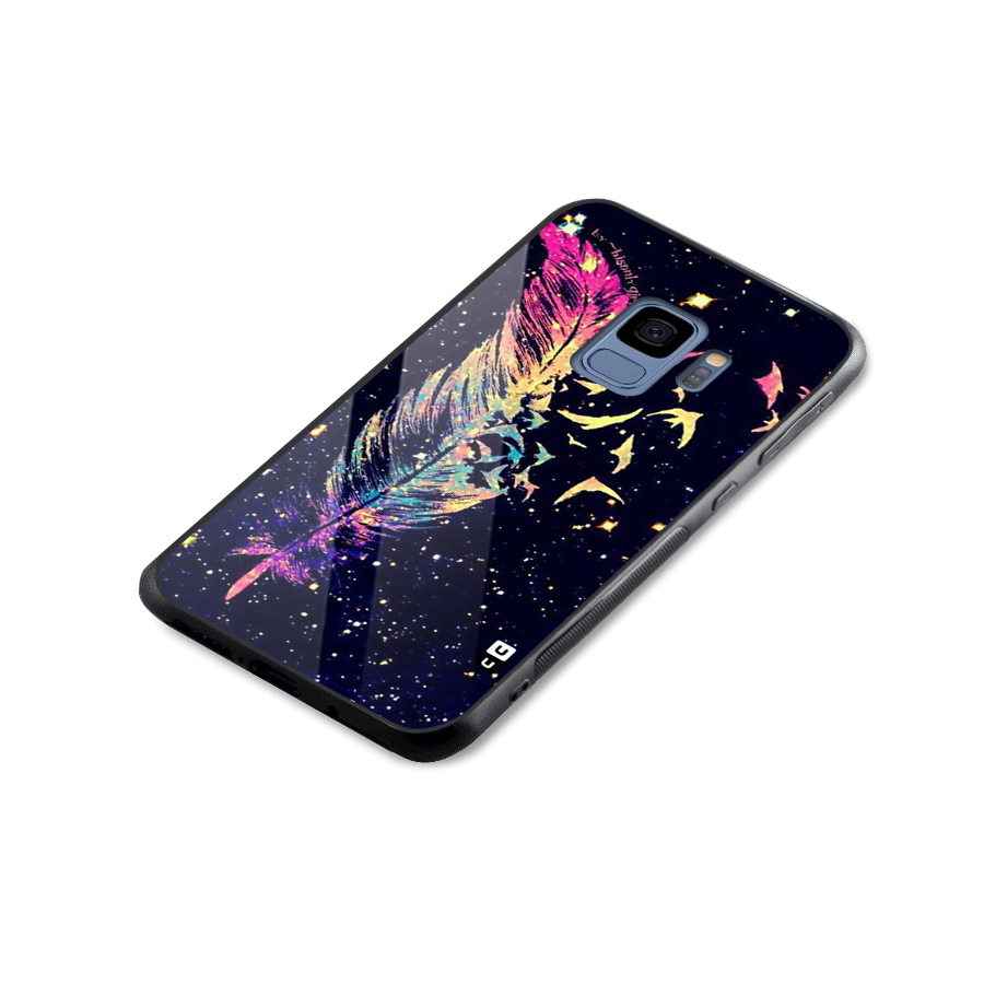 Feather Bird Fly Glass Back Case for Galaxy S9