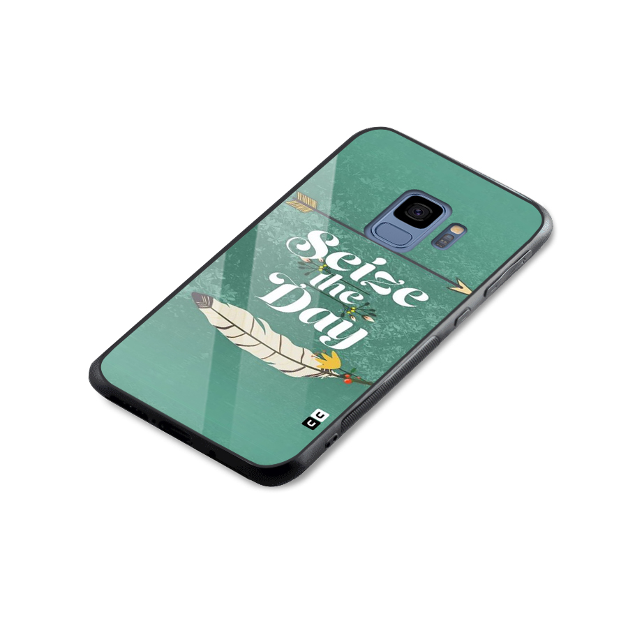 Feather Seize Glass Back Case for Galaxy S9