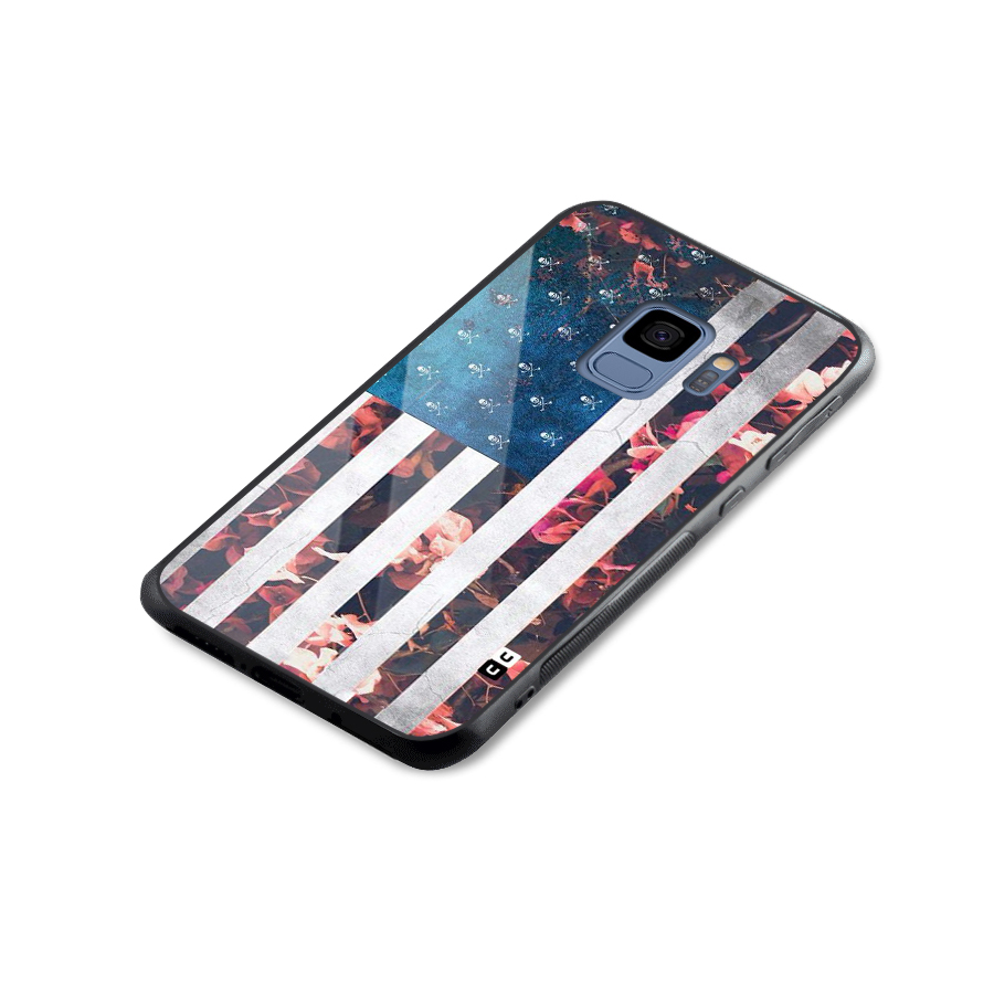 Flag Stripes Glass Back Case for Galaxy S9