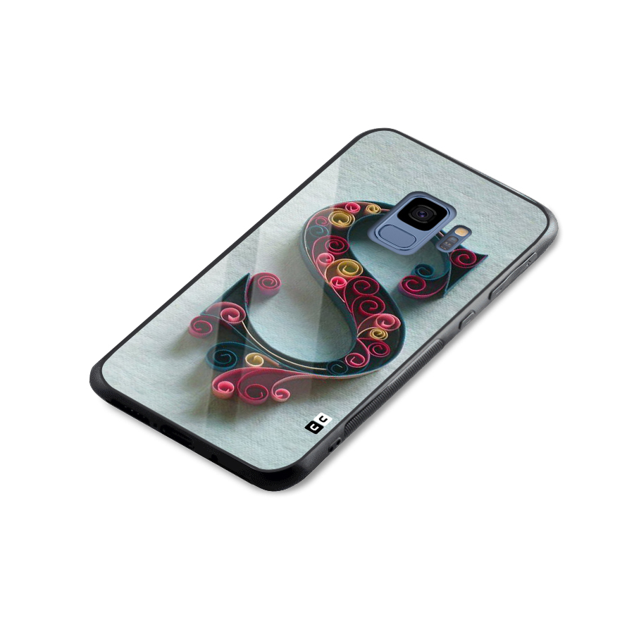 Floral Alphabet Glass Back Case for Galaxy S9