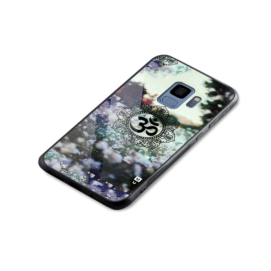 Floral Pray Glass Back Case for Galaxy S9