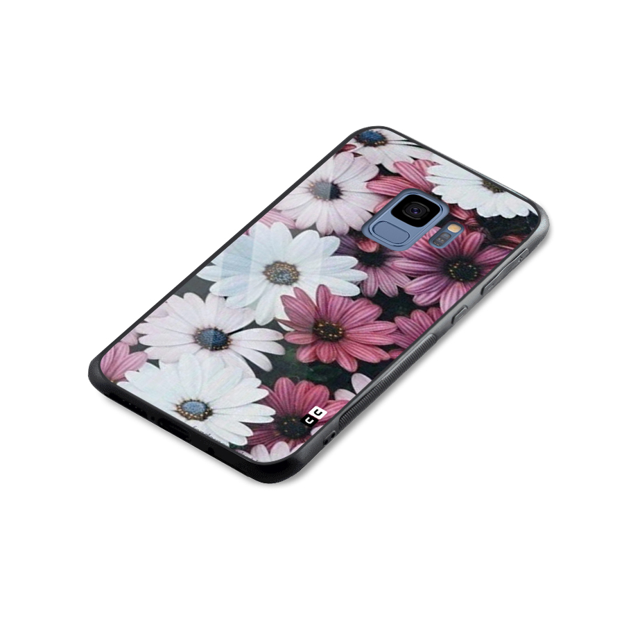 Floral Shades Pink Glass Back Case for Galaxy S9