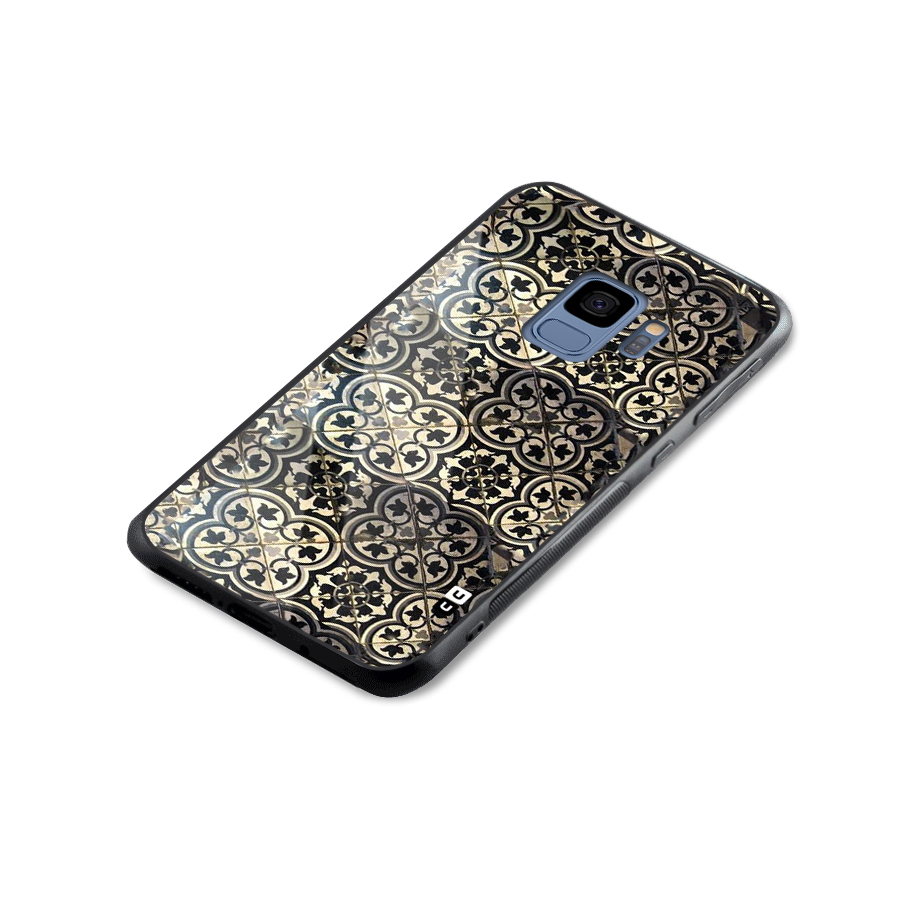 Floral Tile Glass Back Case for Galaxy S9