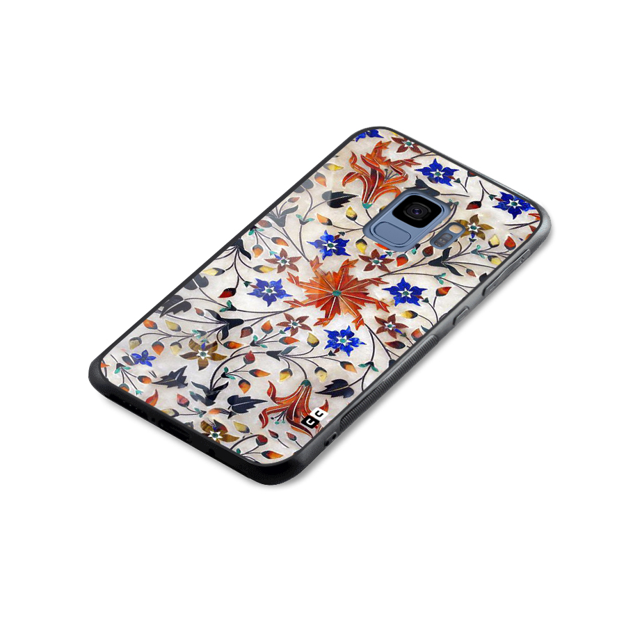 Floral Vintage Bloom Glass Back Case for Galaxy S9