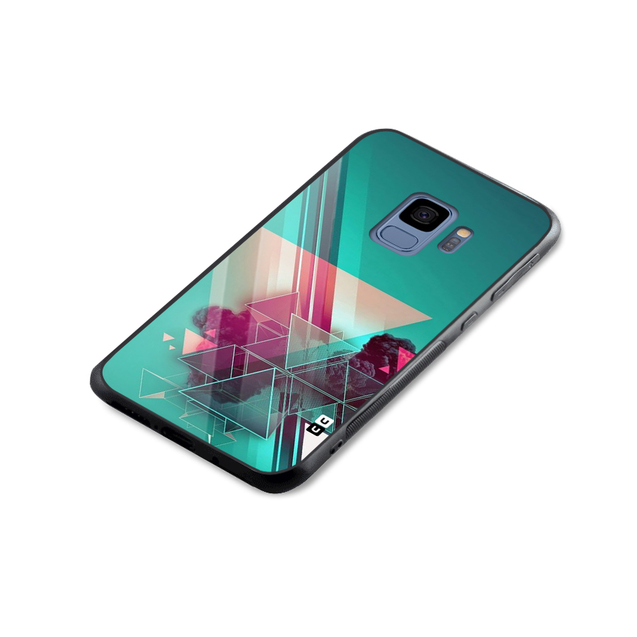 Floroscent Abstract Glass Back Case for Galaxy S9