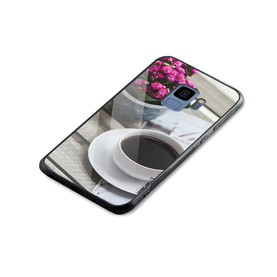 Flower And Blend Glass Back Case for Galaxy S9