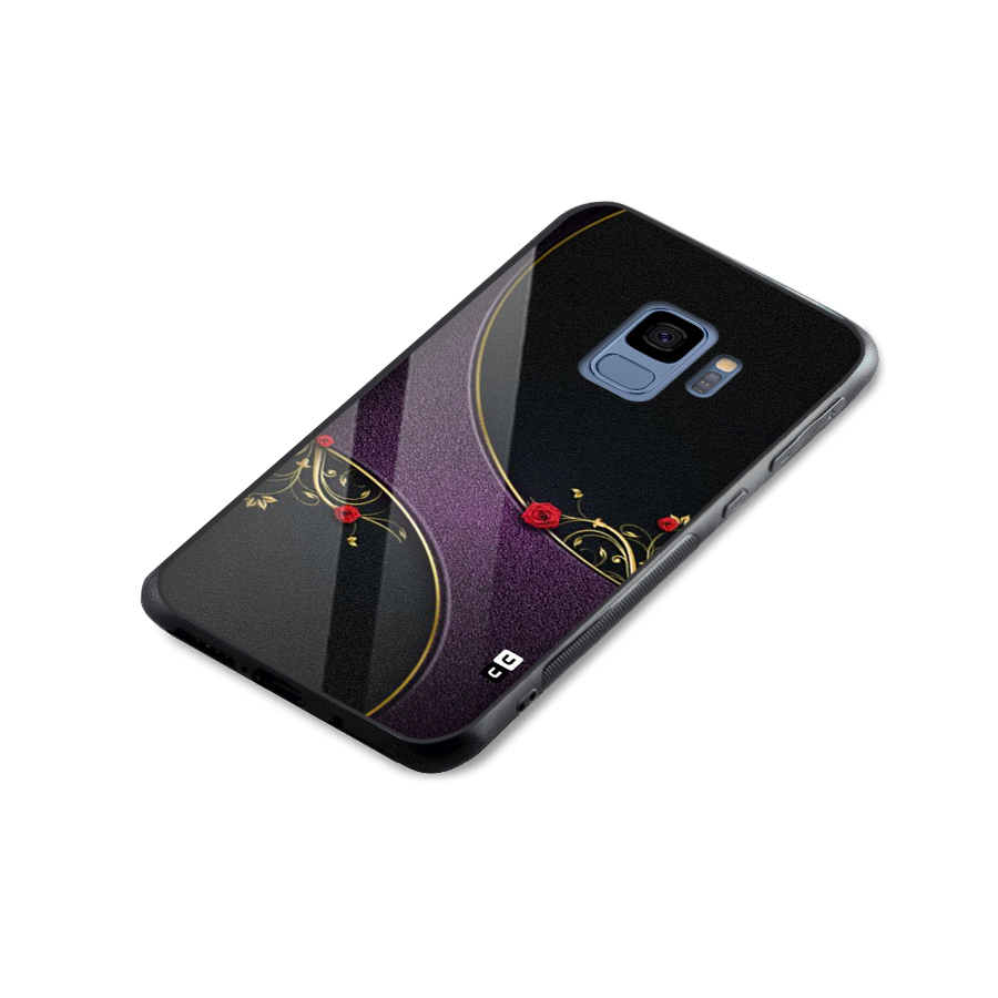 Flower Curves Glass Back Case for Galaxy S9