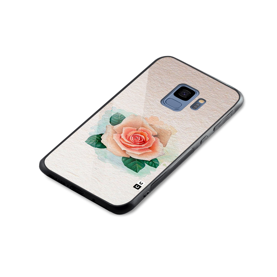 Flower Water Art Glass Back Case for Galaxy S9