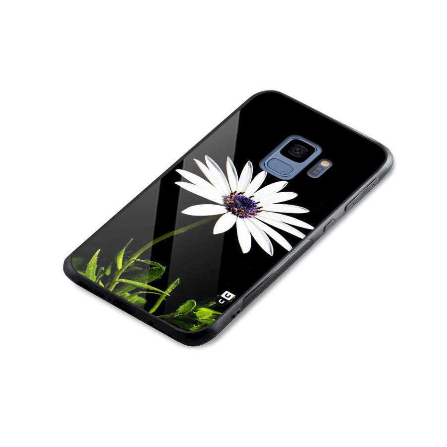 Flower White Spring Glass Back Case for Galaxy S9