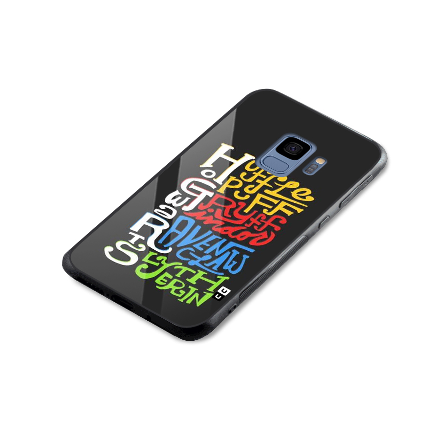 Four Colored Homes Glass Back Case for Galaxy S9