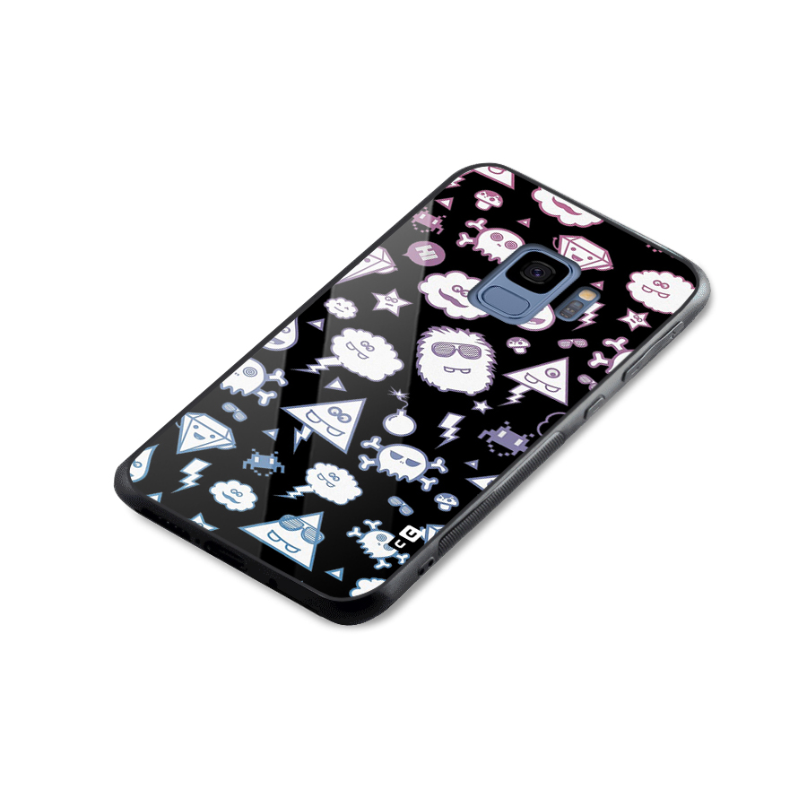 Funny Faces Glass Back Case for Galaxy S9