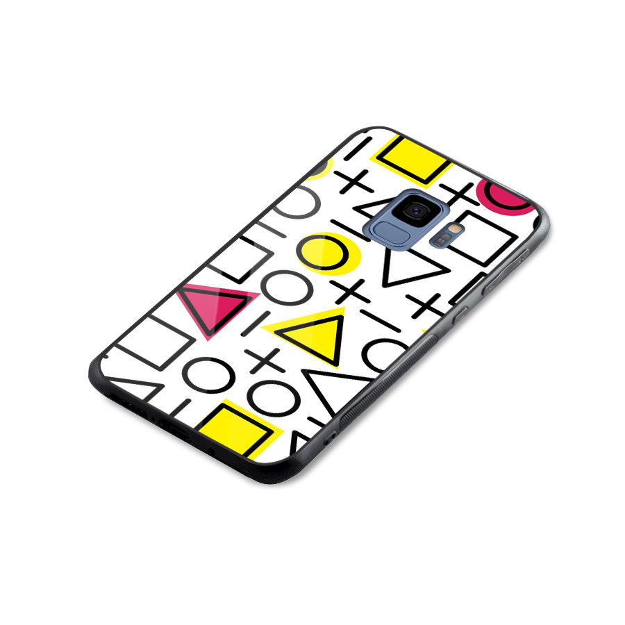 Geometry Pattern Glass Back Case for Galaxy S9