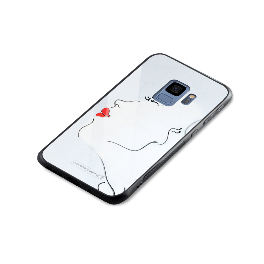 Girl in Red Lipstick Glass Back Case for Galaxy S9