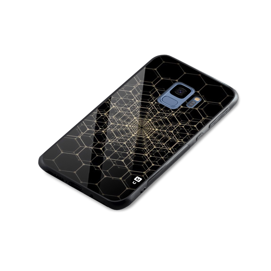 Gold Web Glass Back Case for Galaxy S9