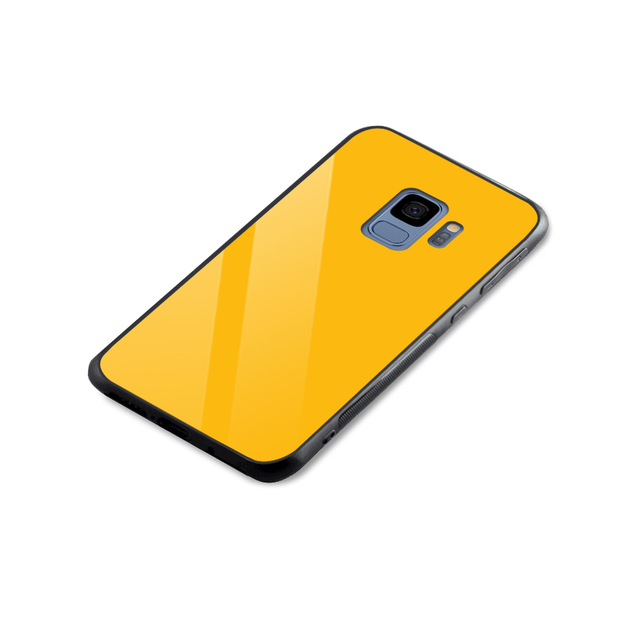 Gold Yellow Glass Back Case for Galaxy S9