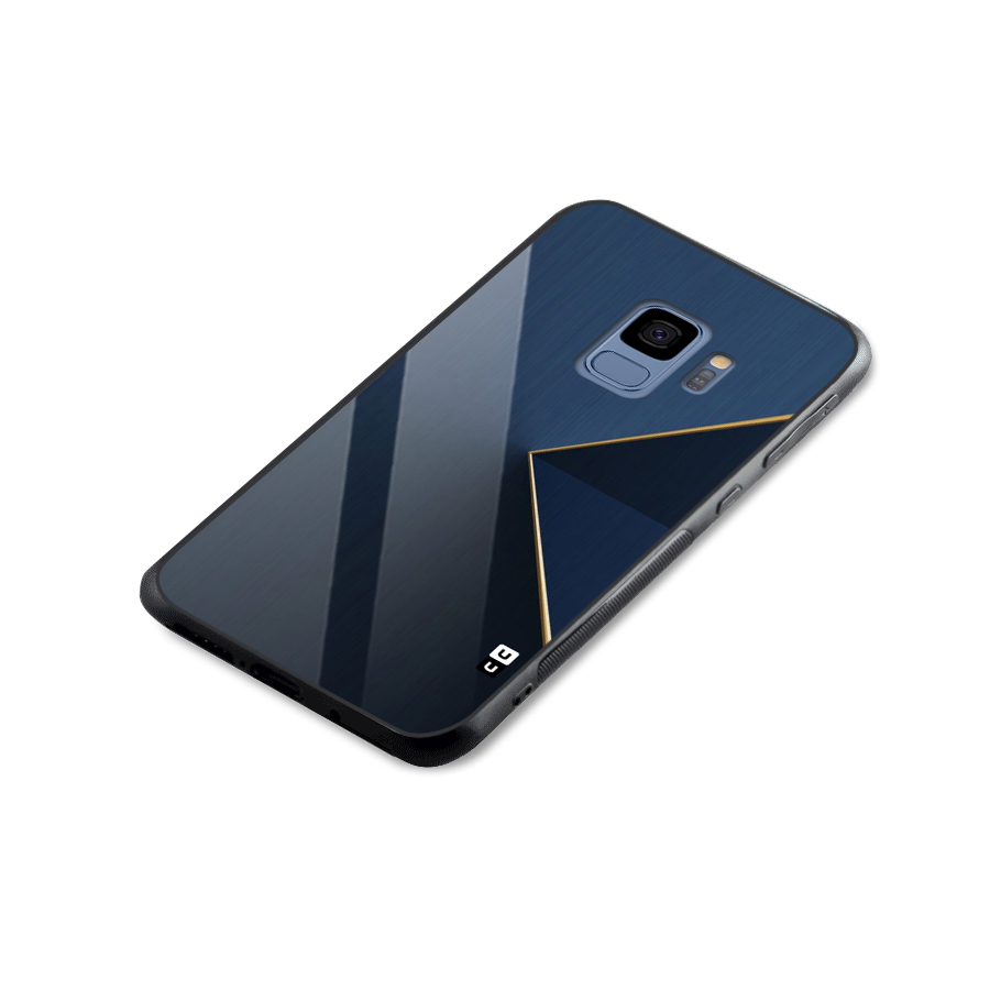 Golden Blue Triangle Glass Back Case for Galaxy S9