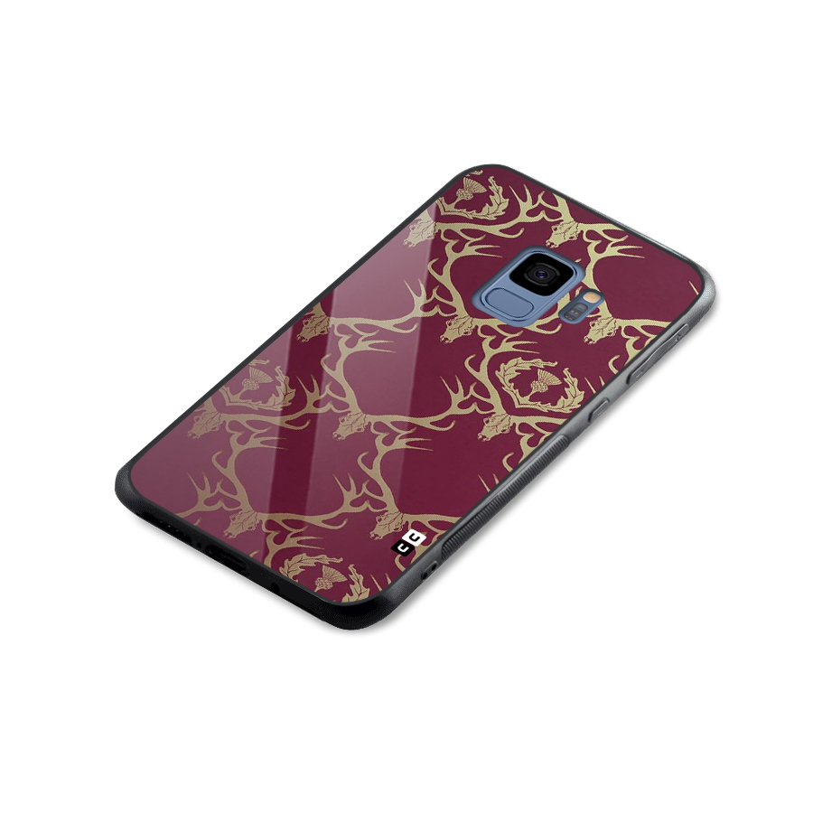 Golden Bull Design Glass Back Case for Galaxy S9